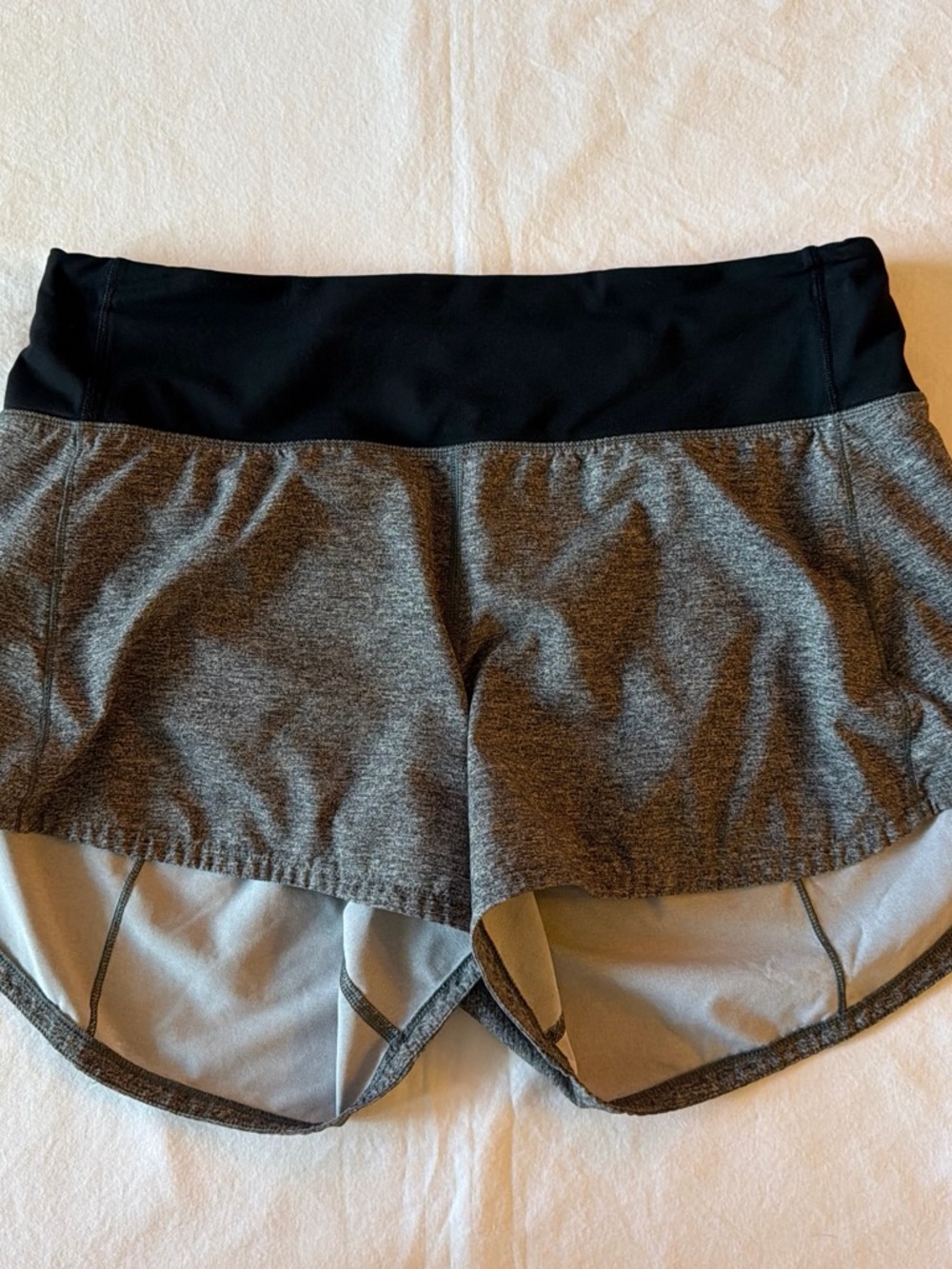 lululemon athletica Grey Athletic Shorts with Black Waistband